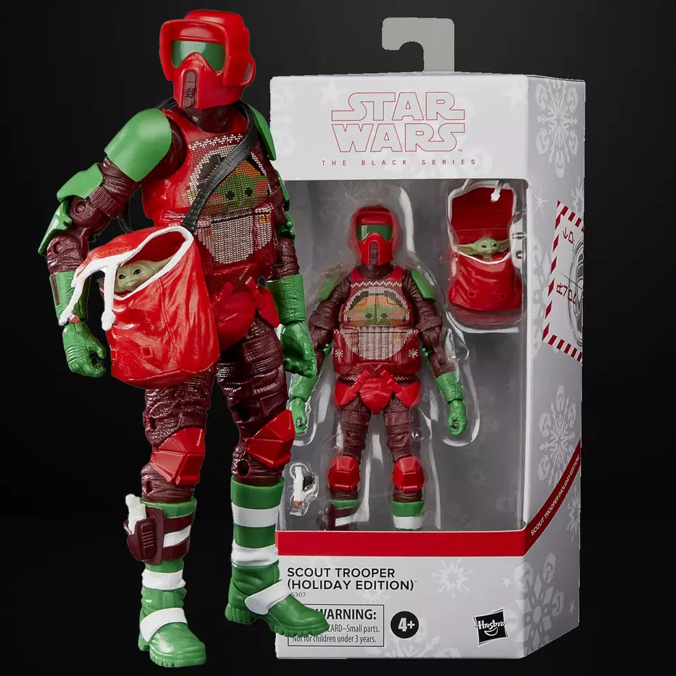 Christmas Biker Scout Action Figure Star Wars Black Series 1:12 Scale image 0