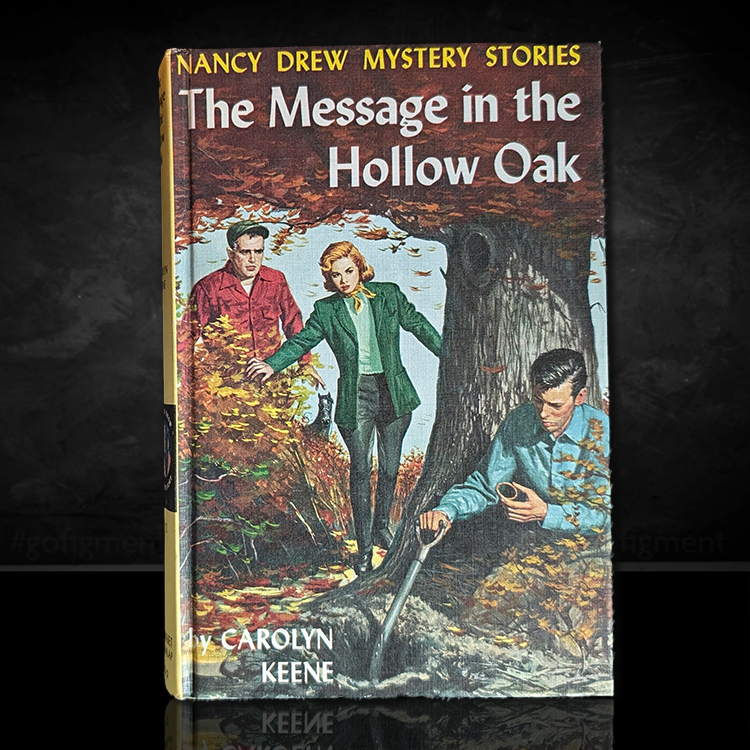 12 The Message in the Hollow Oak Nancy Drew Book -1935 Blue Endpages image 0