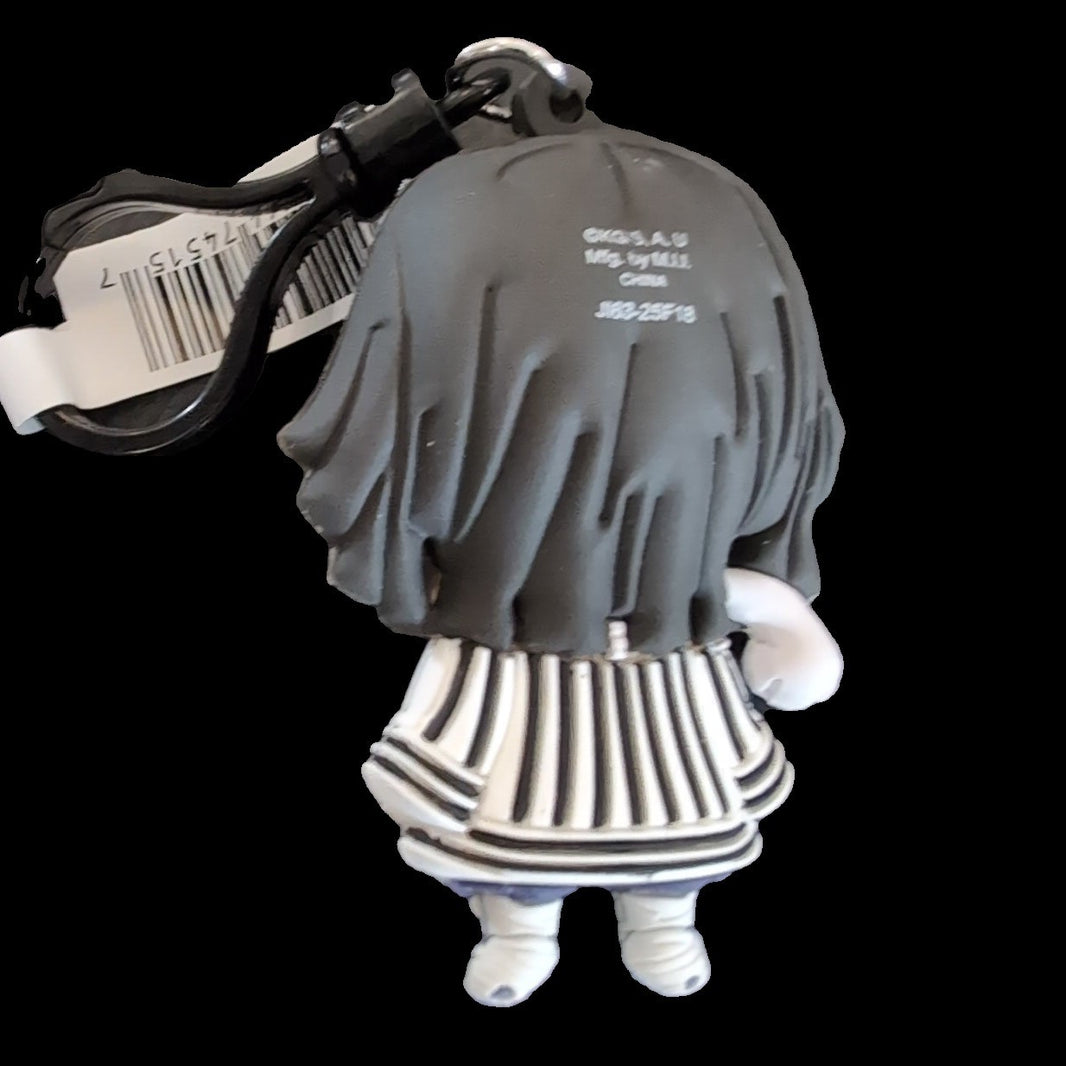 3-inch Monogram Obanai Iguro Demon Slayer bag clip keychain made of 3D foam PVC showing character back view