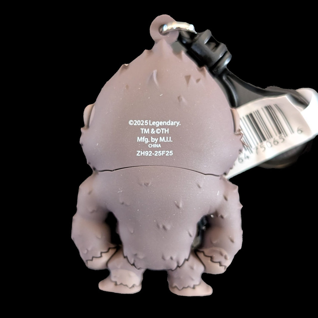 Monogram 3D foam bag clip keychain featuring King Kong character in black PVC from Godzilla-Kong The New Empire series