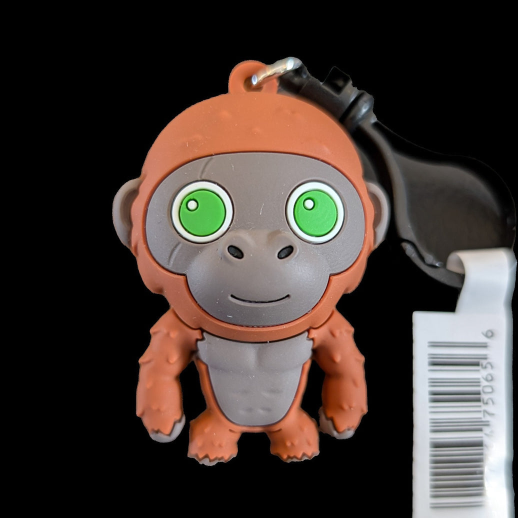 Monogram Suko Godzilla-Kong New Empire 3D foam bag clip keychain featuring cute character with green eyes on black background