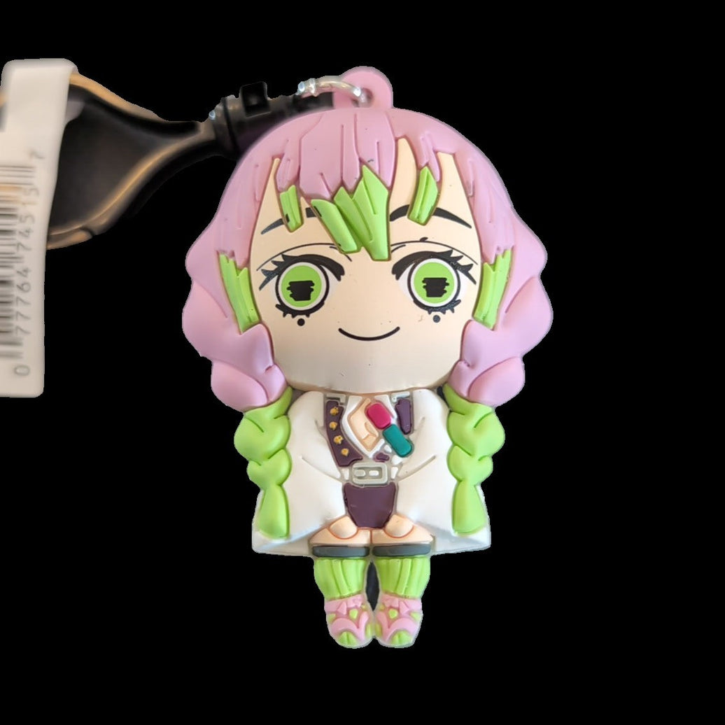 Monogram limited edition Kimetsu no Yaiba foam PVC bag clip keychain featuring anime character in vibrant colors