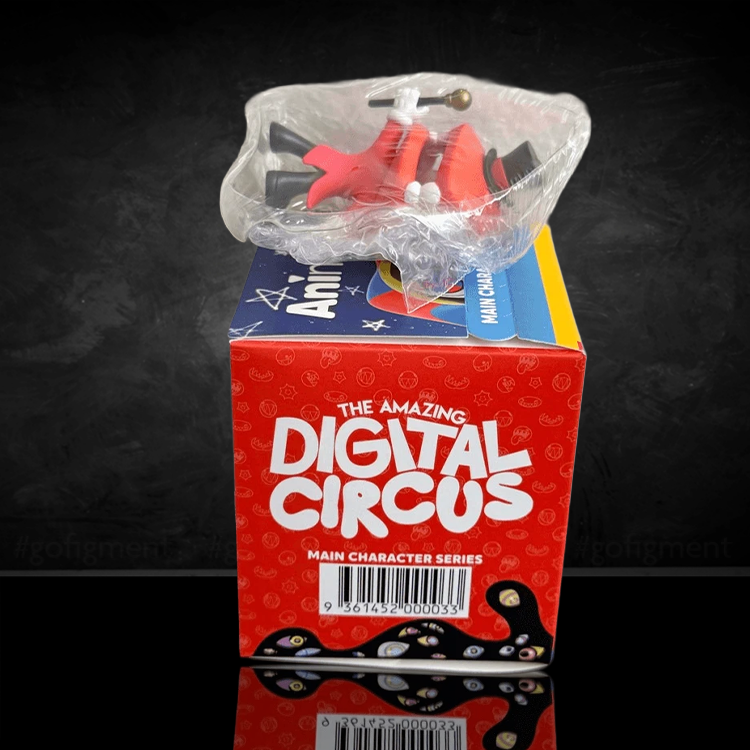 Caine figure from The Amazing Digital Circus by Glitch in original packaging with protective plastic bag.