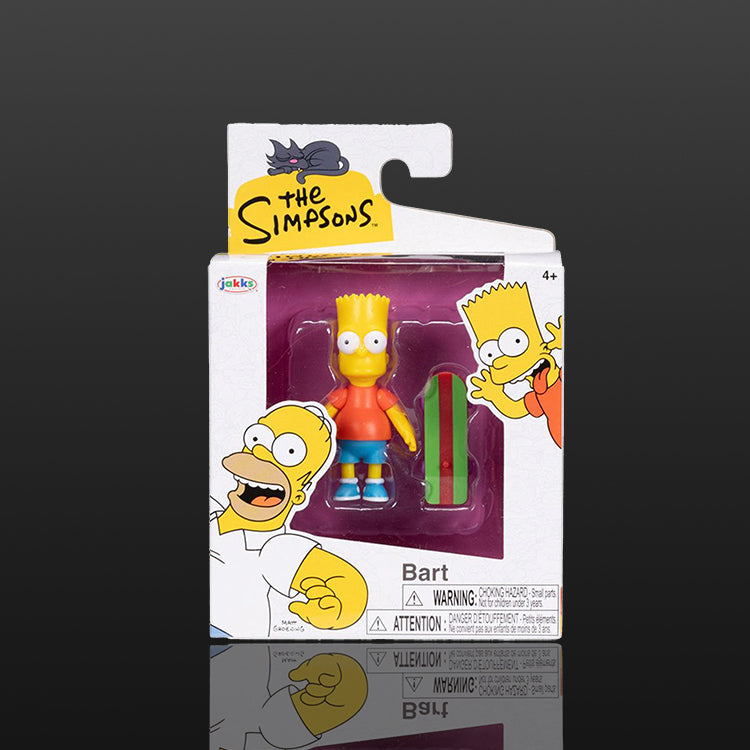 Bart Simpson With Skateboard The Simpsons Action Figure 2 1/2" Scale image 0