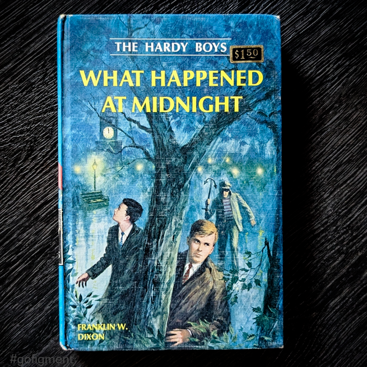 10 What Happened at Midnight (1967): Vintage Hardy Boys Book Blue-Back image 0