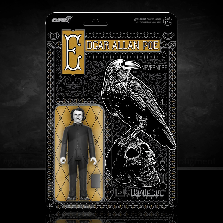 Edgar Allen Poe Grayscale 3 3/4-Inch ReAction Figure image 0