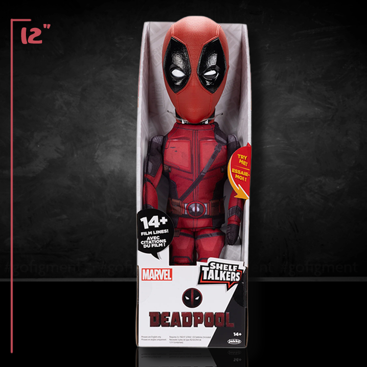 Deadpool Shelf Talker Action Figure 12" Tall Collectable 14 Phrases image 0