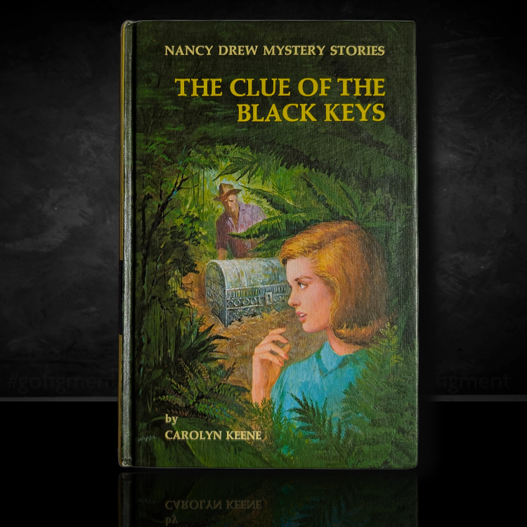 28 The Clue of the Black Keys Nancy Drew Book -1951 Blue Endpages image 0