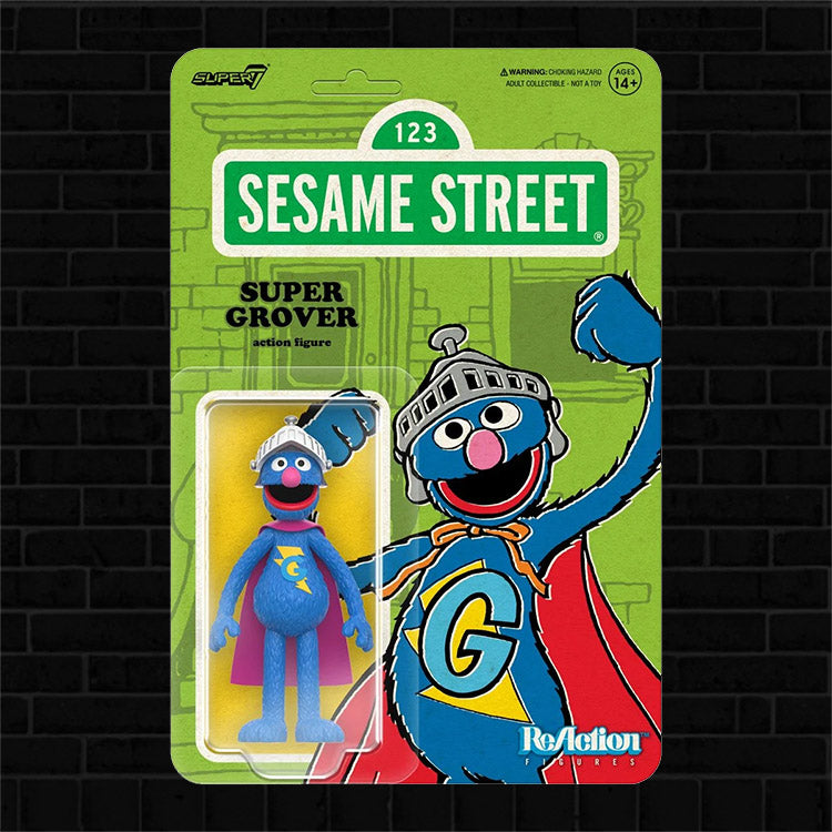 Super Grover Sesame Street Action Figure 3 3/4 Super 7 image 0