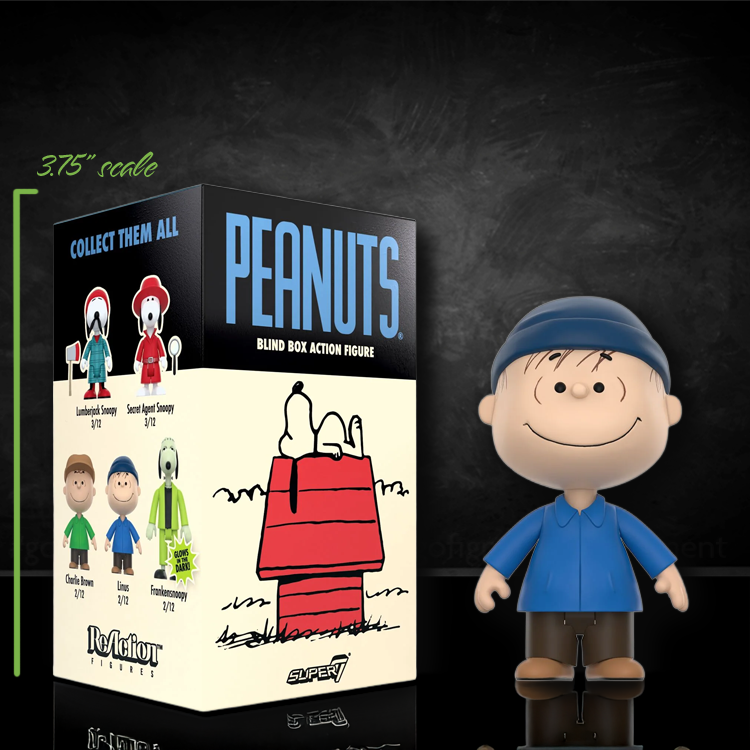 Linus in Blue Coat Super7 Wave 4 Snoopy Action Figure 3.75 LOOSE image 0