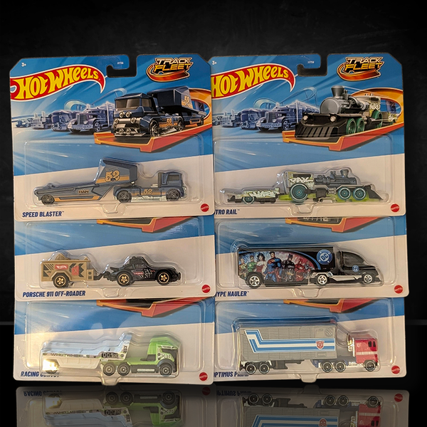 Hot Wheels Track Fleet 2025 Mix 2 Lot of 6 with Optimus Prime image 0