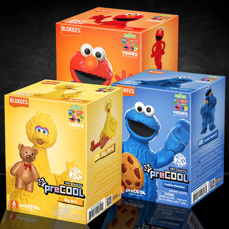 Elmo, Cookie Monster, Big Bird Sesame Street Blokees Mini Models Lot of 3 collectible set by Blokees