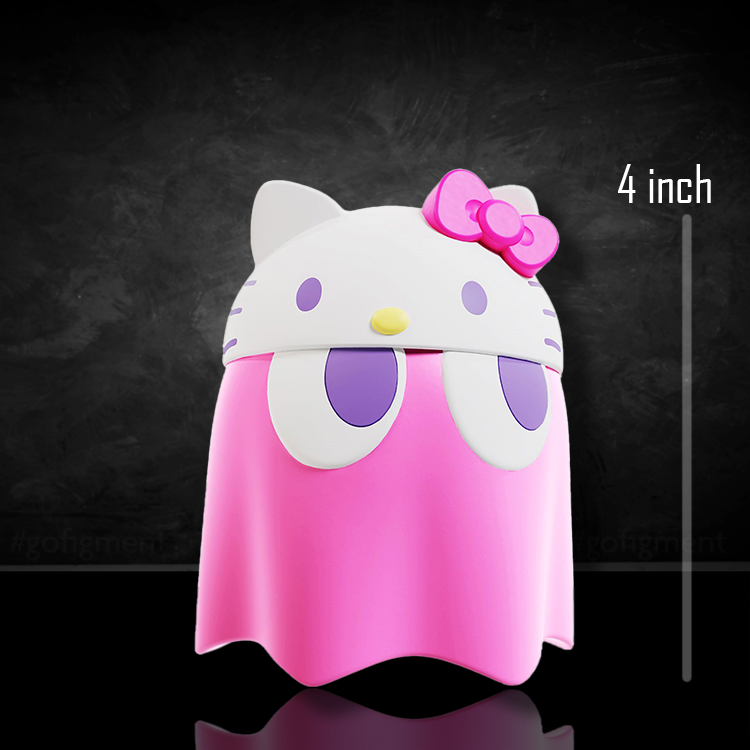 Pac-Man x Sanrio Characters Ghost Hello Kitty Chibicollect Figure DX Statue image 0