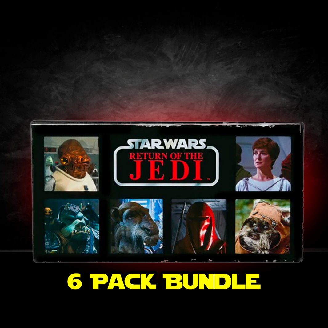Kenner Star Wars Return of the Jedi 6 pack action figures set in retro style packaging with iconic characters displayed