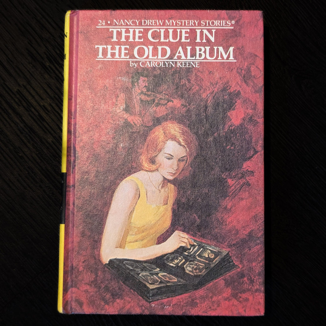 24 The Clue in the Old Album Nancy Drew Mystery Books -1977 Yellow Number image 0