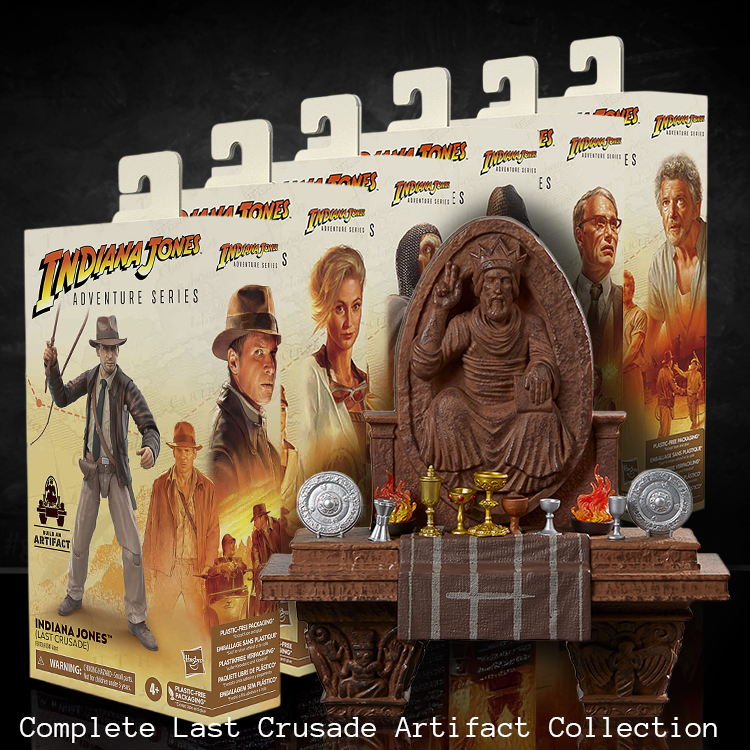 Indiana Jones 6 Figure Set with Complete Grail Knights Table Artifact image 0