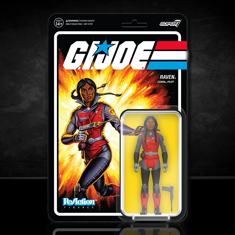 GI Joe Raven Cobra Pilot Action Figure 3.75" Super7 ReAction Retro Collection image 0