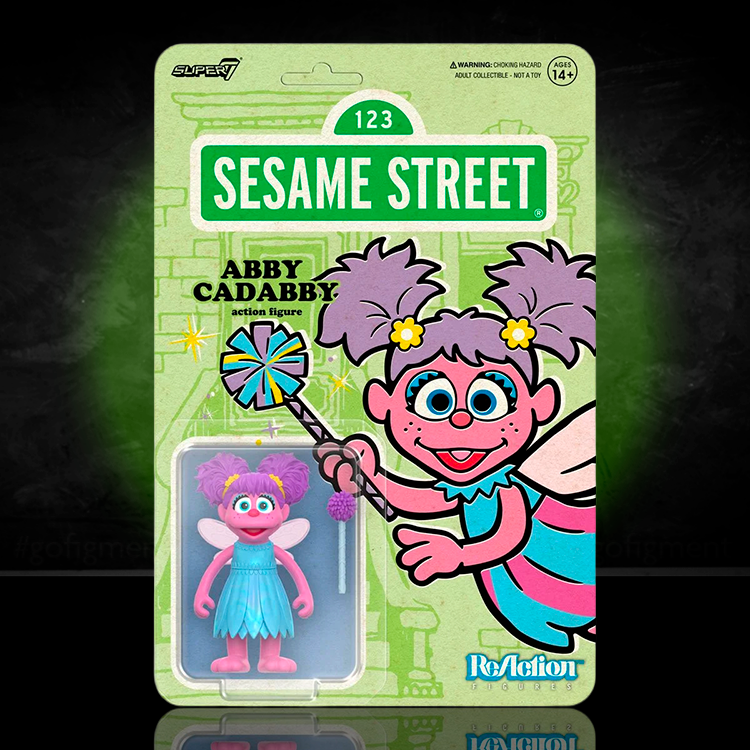 Sesame Street Abby Cadabby 3.75-inch ReAction Figure by Super7 in collectible packaged display
