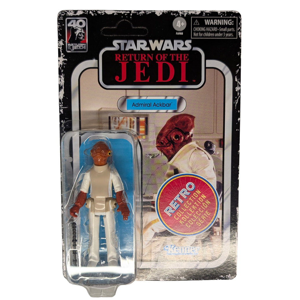 Admiral Ackbar Star Wars Retro Collection ROTJ Action Figure Exclusive Hasbro Kenner packaged collectible