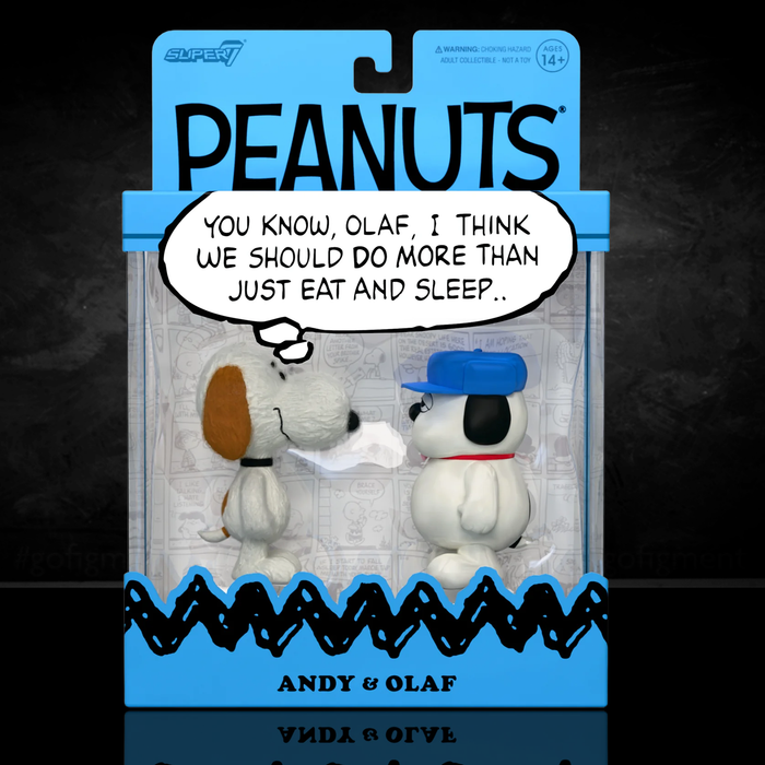 Olaf and Andy Peanuts ReAction Figures 2-Pack Super7 Collectible Figure Set new in box with detailed sculpt and packaging