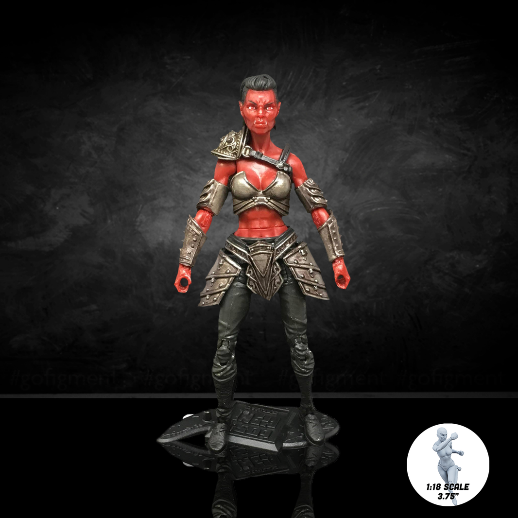 Vitruvian H.A.C.K.S. Action Figure: Female Blasted Lands Orc - Orc Ravager 1:18 Scale