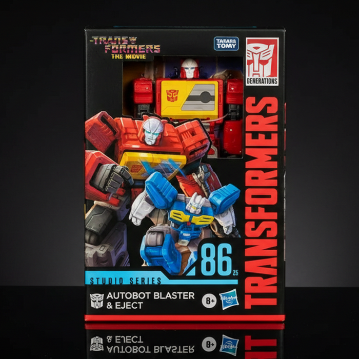 Hasbro Transformers Studio Series 86 Voyager Autobot Blaster and Eject action figures in window box packaging
