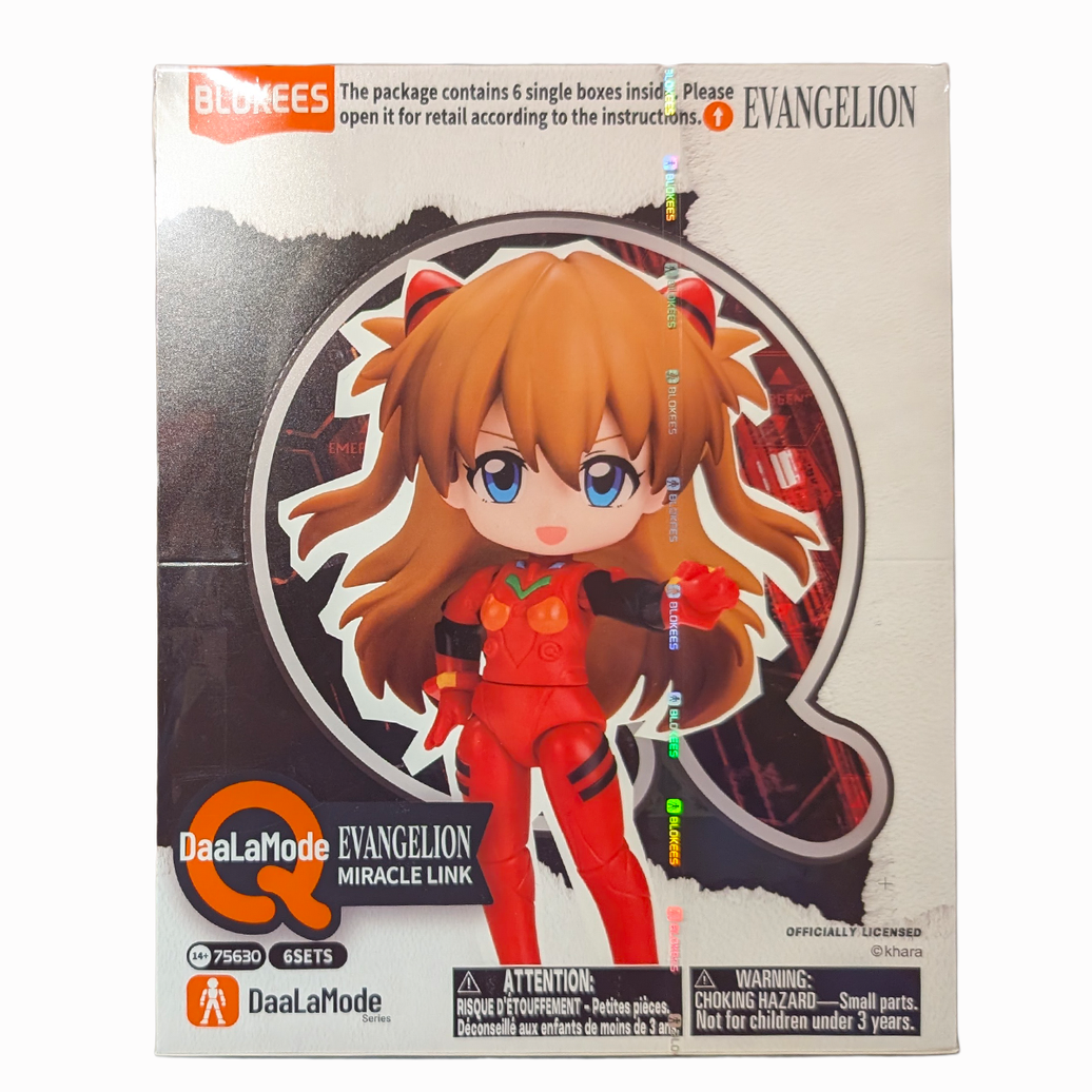 Blokees Evangelion DaaLaMode Mari Makinami Link figure box showing an orange haired character in a red suit