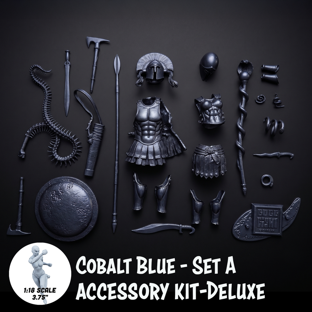 1:18 Scale Greek & Roman Mythology Cobalt Blue Accessory Set A (Customizer Kit for 3.75" - 4" Figures)