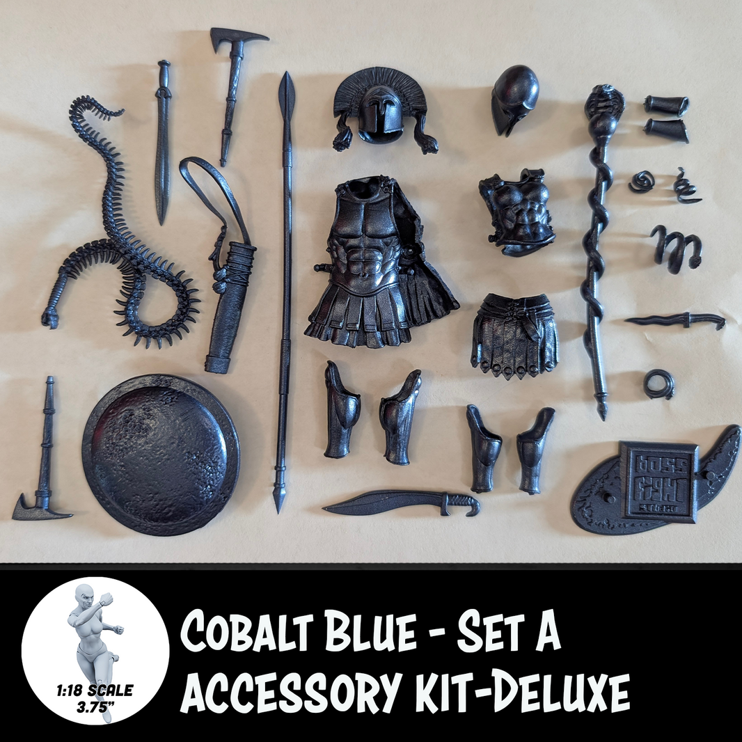 1:18 Scale Greek & Roman Mythology Cobalt Blue Accessory Set A (Customizer Kit for 3.75" - 4" Figures)