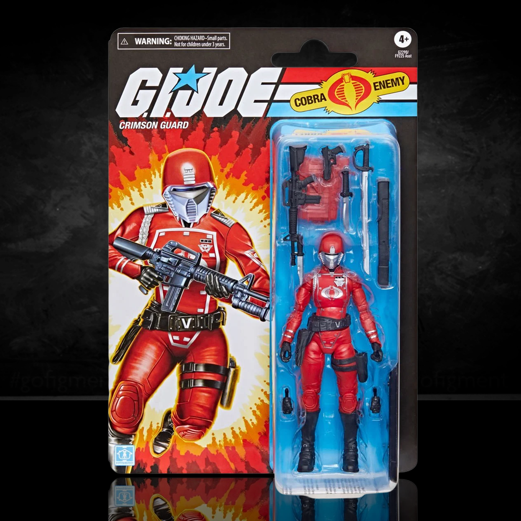Image of a Collectible Crimson Guard Female "Retro Cardback" G.I. Joe Classified Series 6 inch COBRA Action Figure