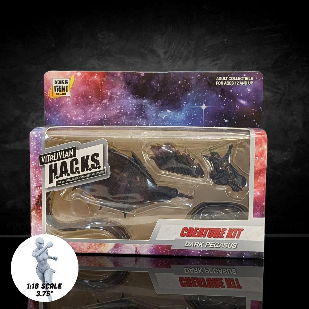 Dark Pegasus and Unicorn Creature Kit -Vitruvian H.A.C.K.S. 1:18 Scale