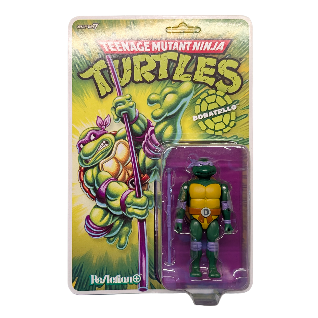 Donatello Teenage Mutant Ninja Turtles ReAction+ Action Figure by Super7 with Bo Staff 3.75-Inch
