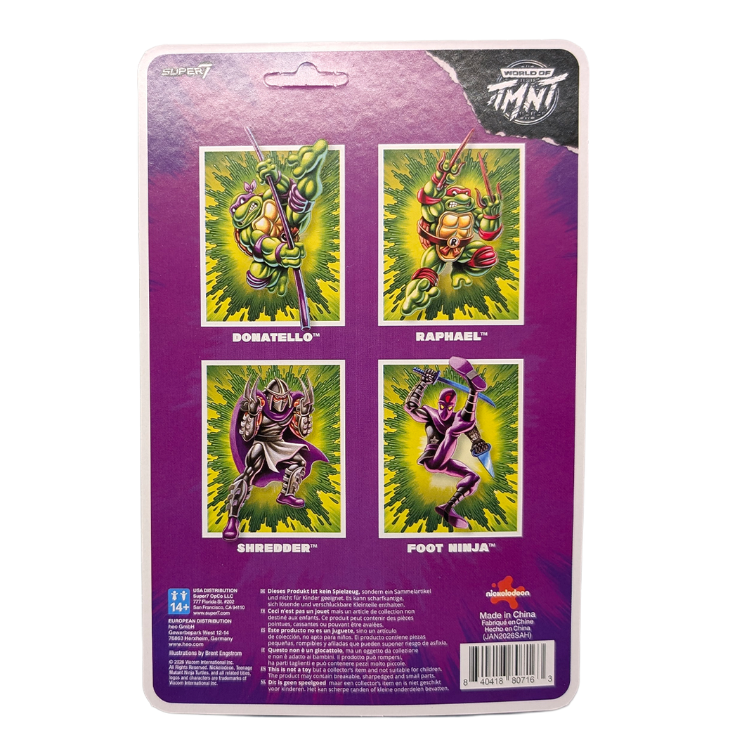 Donatello Teenage Mutant Ninja Turtles ReAction+ Action Figure by Super7 with Bo Staff 3.75-Inch packaging