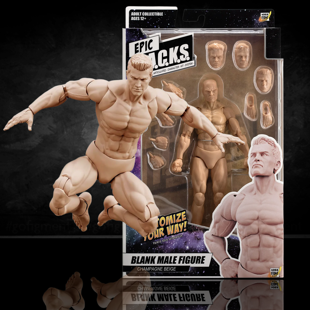 EPIC H.A.C.K.S. Blank Male Champagne Beige 6" Scale Premium Action Figure
