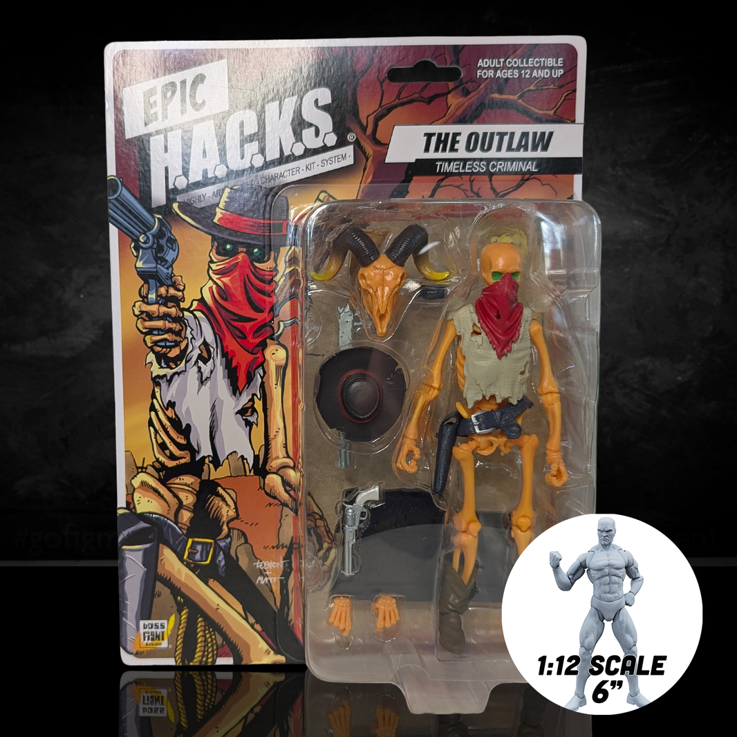Outlaw: Timeless Criminal (Epic H.A.C.K.S.) 6" Action Figure – Oversized 1:12 Scale Undead Gunslinger
