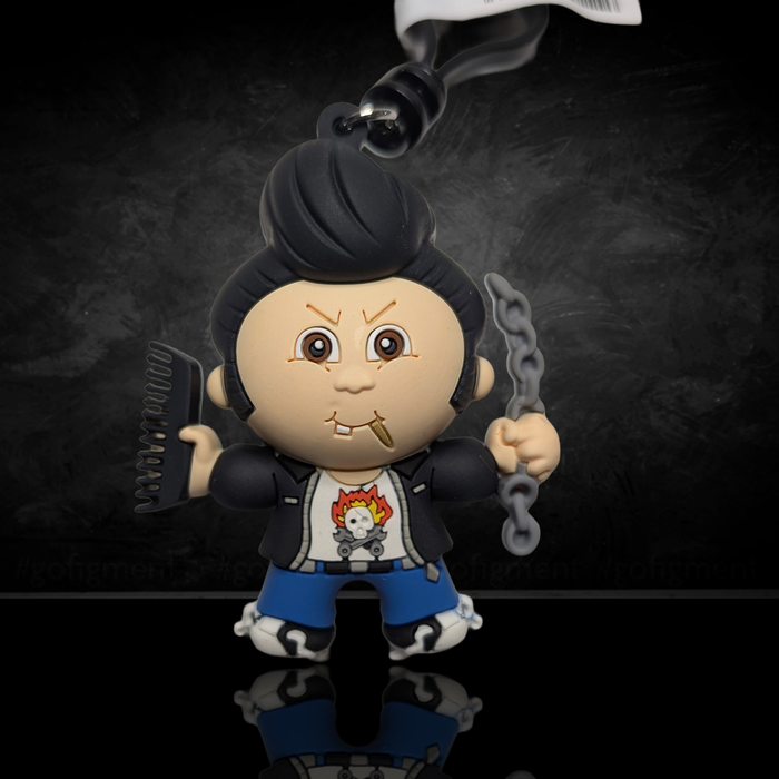 Garbage Pail Kids Series 4 3D Figural Foam Bag Clip Monogram U-Pick Your Choice by Go Figment featuring tough rocker character with comb and chain