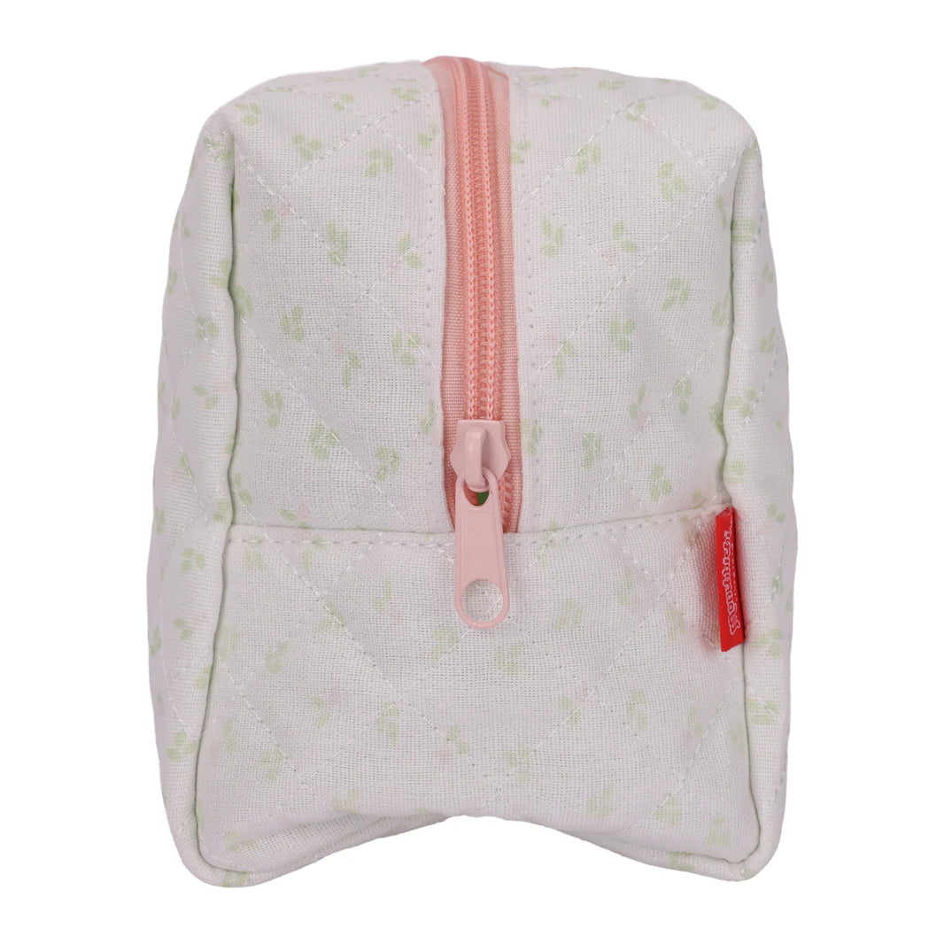 Monchhichi Makeup Pouch Green Tea Monchhichi Boy and Girl With Zipper by Monchhichi with pink zipper
