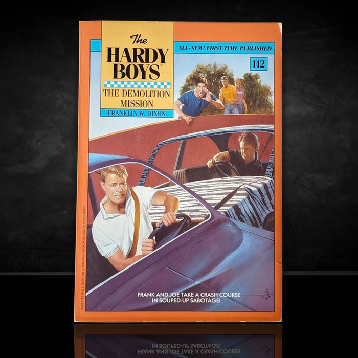 Image of a Hardy Boys Paperback book featuring 112 The Demolition Mission - The Hardy Boys Paperback Book - Vintage 1992