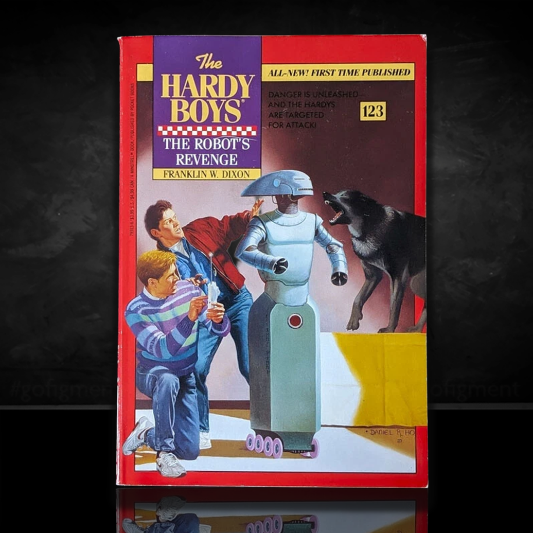 Image of a Hardy Boys Paperback book featuring 123 The Robot's Revenge - The Hardy Boys Paperback Book - Vintage 1993