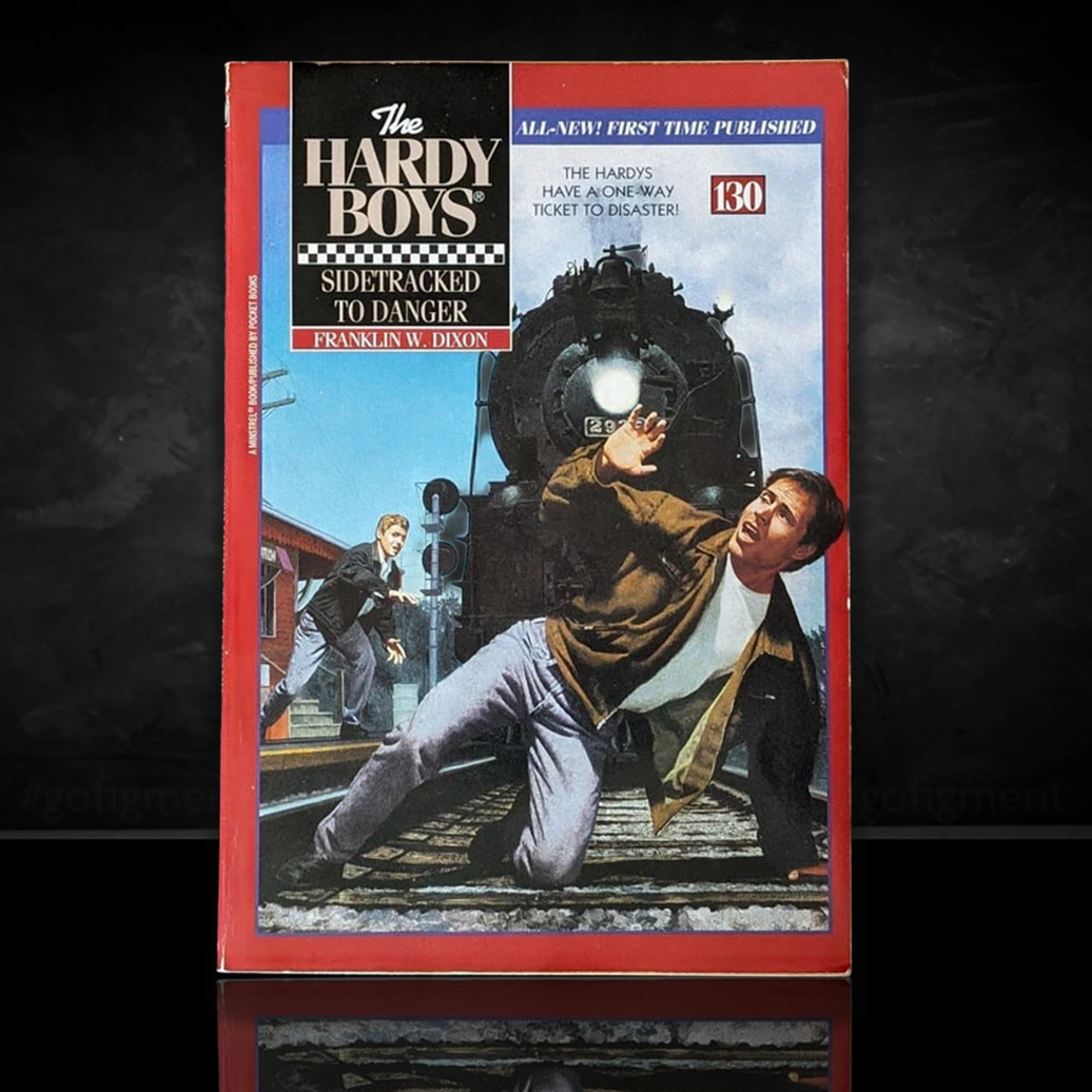 Image of a Hardy Boys Paperback book featuring 130 Sidetracked to Danger - The Hardy Boys Paperback Book - Vintage "Un-Published"