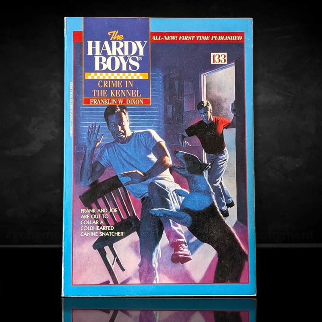 Image of a Hardy Boys Paperback book featuring 133 Crime in the Kennel - The Hardy Boys Paperback Book - Vintage 1995