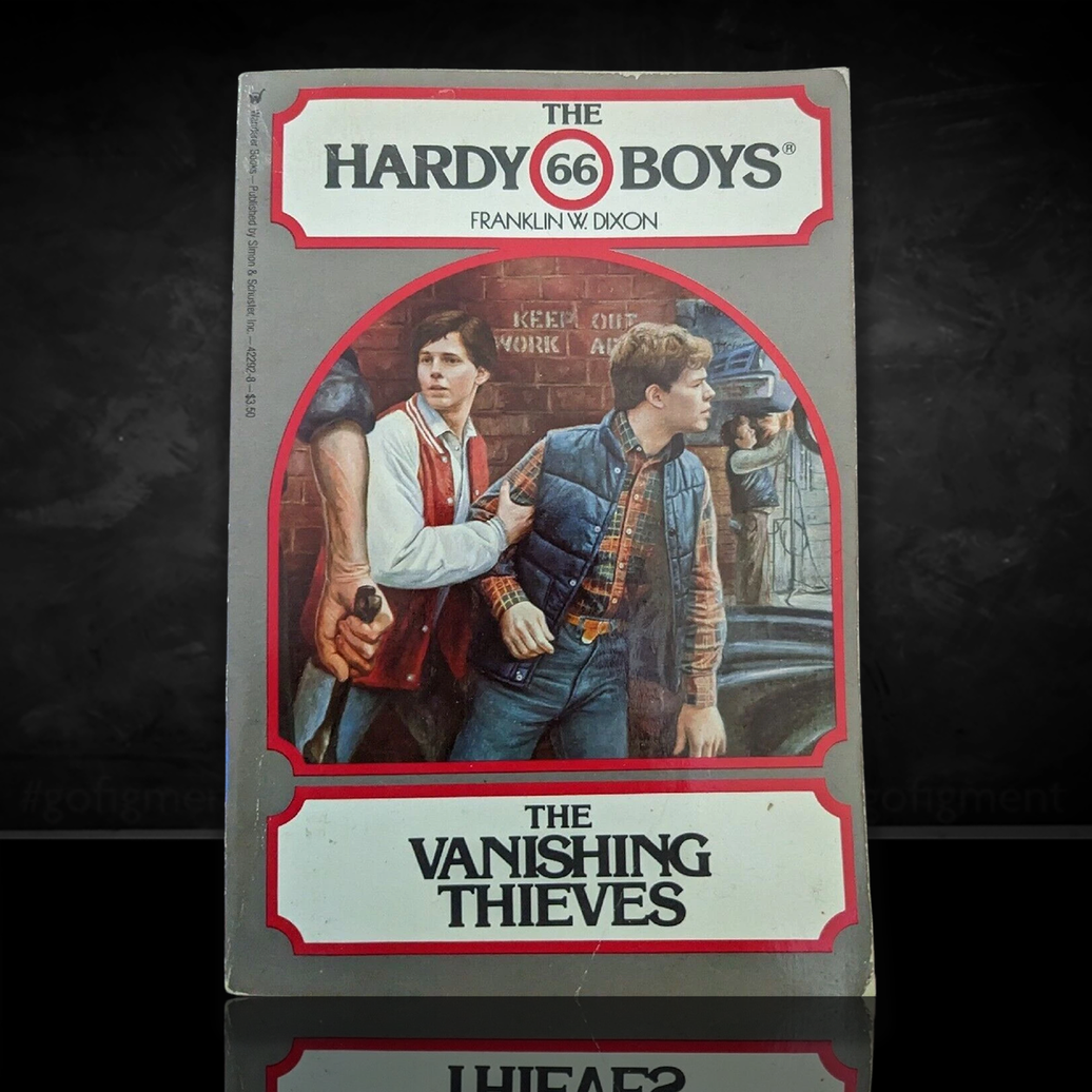 Image of a Hardy Boys Paperback book featuring 66 The Vanishing Thieves - The Hardy Boys Paperback Book - Vintage 1981