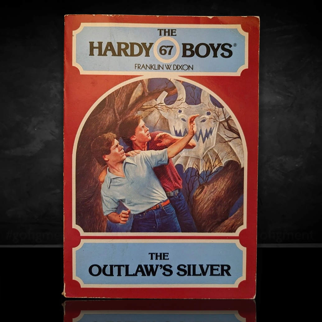 Image of a Hardy Boys Paperback book featuring 67 The Outlaw's Silver - The Hardy Boys Paperback Book - Vintage 1981