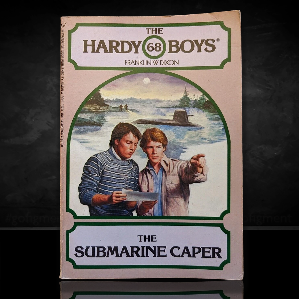 Image of a Hardy Boys Paperback book featuring 68 The Submarine Caper - The Hardy Boys Paperback Book - Vintage 1981