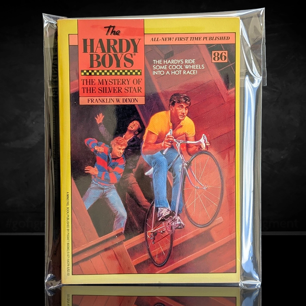 Image of a Hardy Boys Paperback book featuring 86 The Mystery of the Silver Star - The Hardy Boys Paperback Book - Vintage 1987
