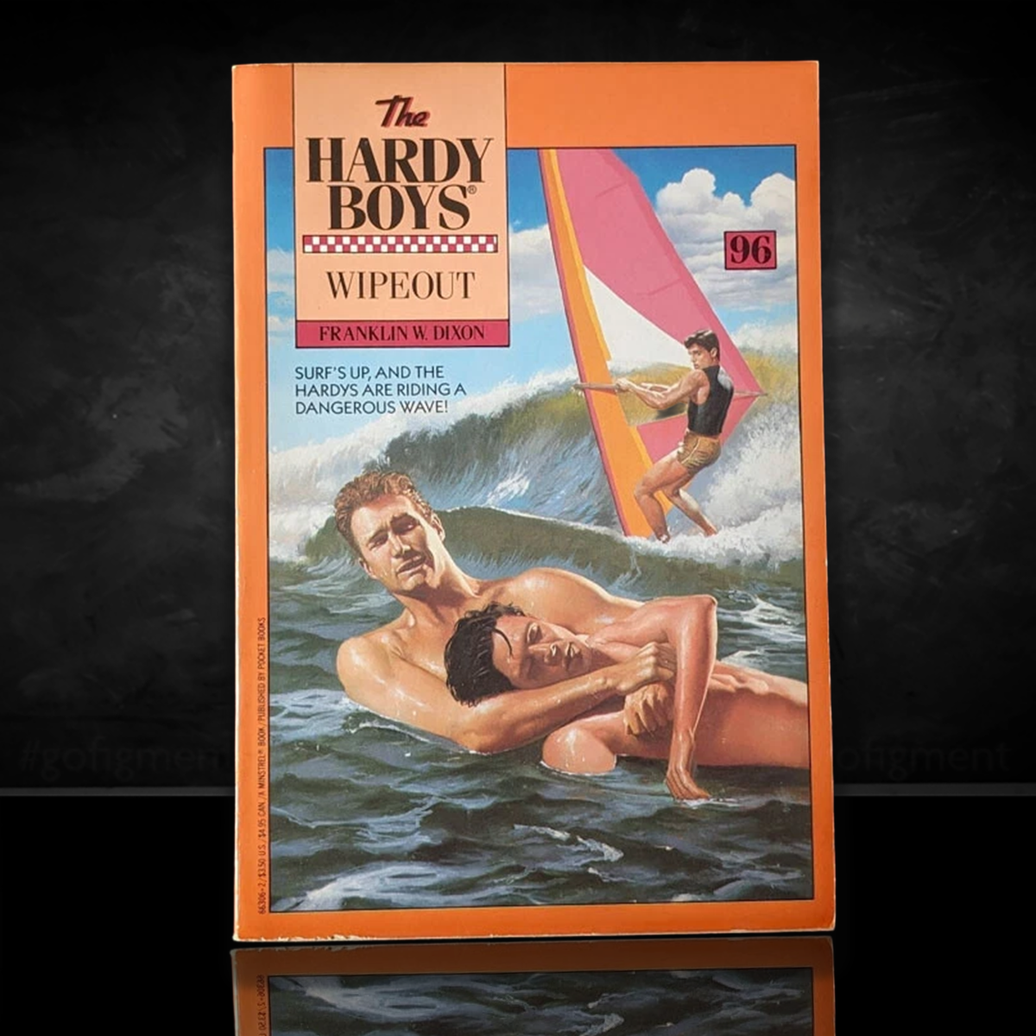 Image of a Hardy Boys Paperback book featuring 96 Wipeout - The Hardy Boys Paperback Book - Vintage 1989