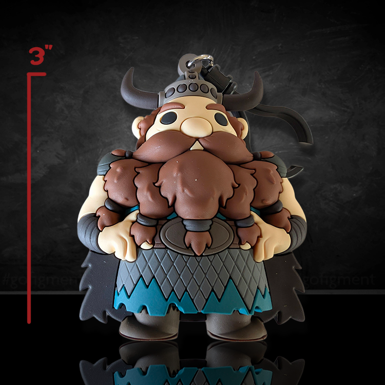 3-inch How to Train Your Dragon Stoick Haddock figural bag clip made of hard PVC and foam