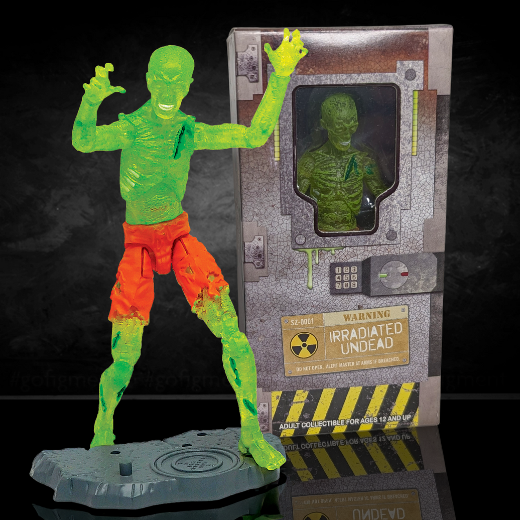 Action Figures and Collectibles by Boss Fight Studio - Vitruvian H.A.C.K.S. Action Figure: Irradiated Zombie - Series Z collectible figure