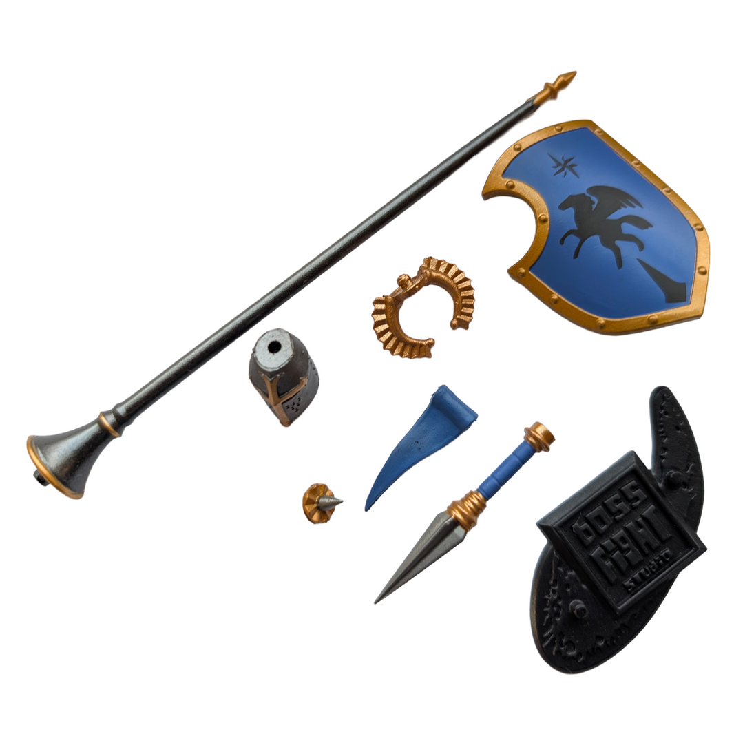 1:18 Scale Knight of Accord Mini Gear Kit (Knight Shield and Lance Pack for 3.75" - 4" Figures) by Boss Fight Studio Llc