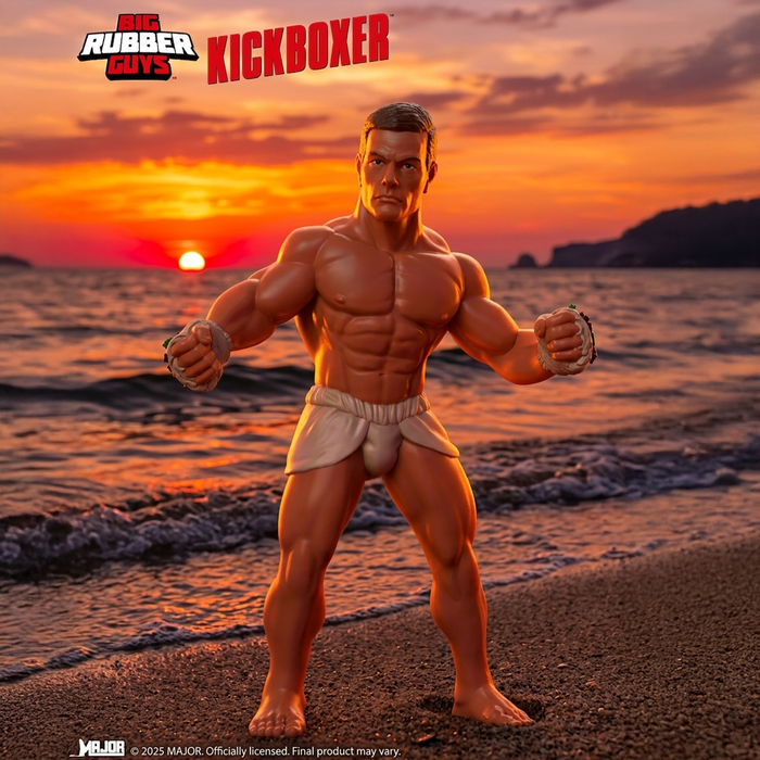 Kurt Sloane Kickboxer Major Big Rubber Guys 1:9 Scale 8-Inch Posed Wrestling Figure by Major at sunset beach scene